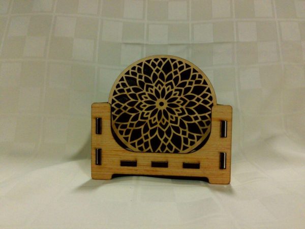 6 Decorative coasters with holder - Image 4