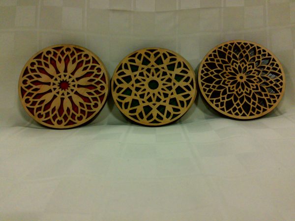 6 Decorative coasters with holder - Image 3