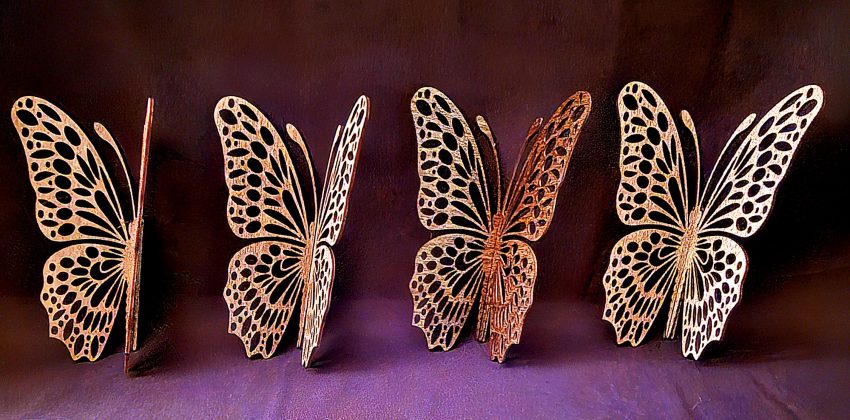 3D Butterfly Walnut 3